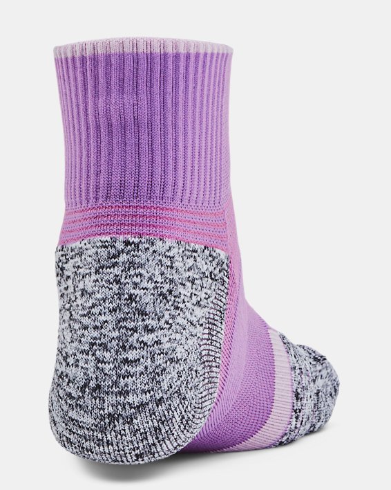 Women's UA ArmourDry™ Pro 2-Pack Quarter Socks in Purple image number 2
